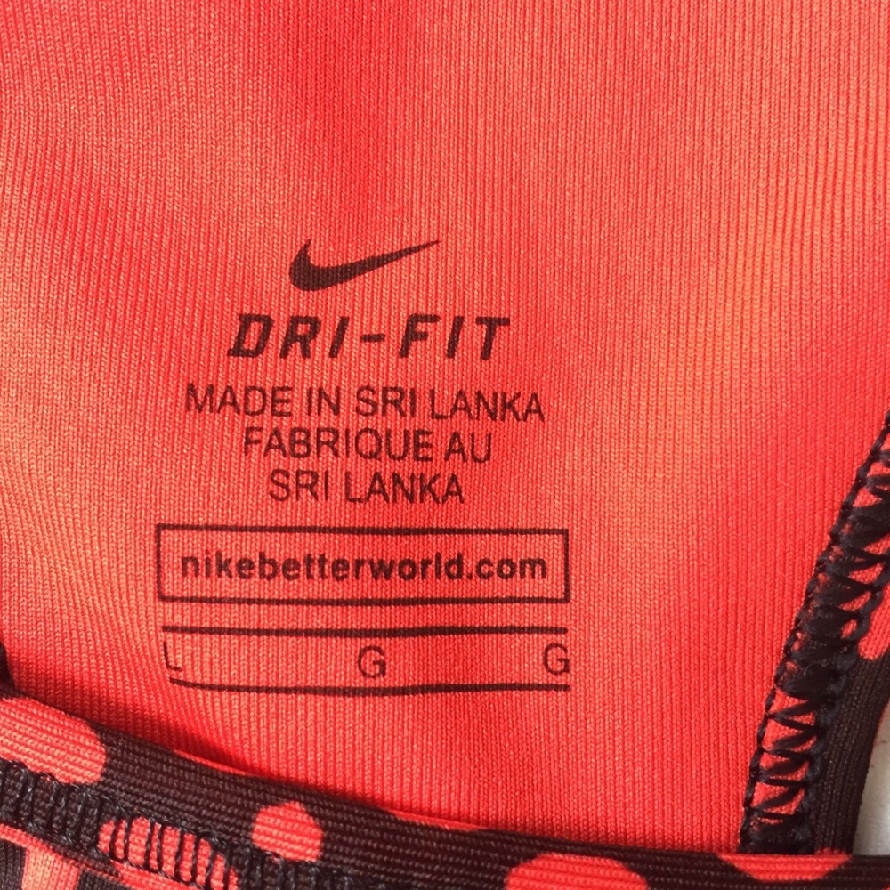 NIKE Size Large Red Polka Dots Sports Bra ❗️ - Picture 2 of 3